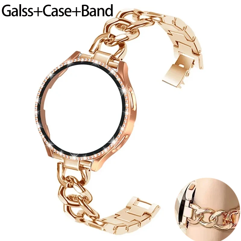 Accessories For Galaxy Watch 5 - Bling Case + Armband voor Samsung
