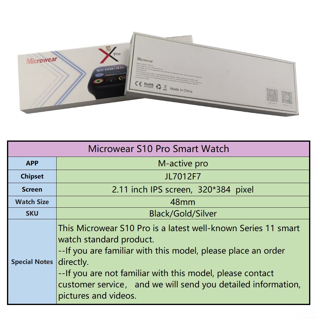 Smartwatch M Active - IP68 Waterdichte S10pro Smartwatch 48mm Behuizing