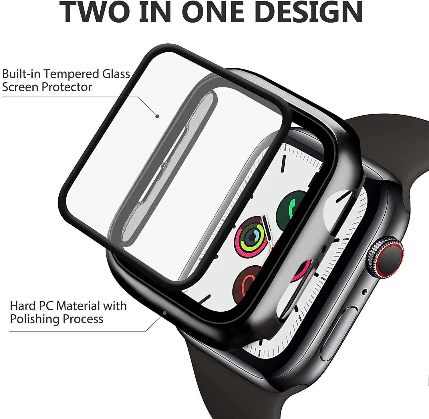 Gehard glas + cover voor Apple - Watch Case Bumper recensie en prijs
